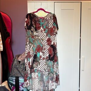 Floral Paisley Asymmetrical Dress